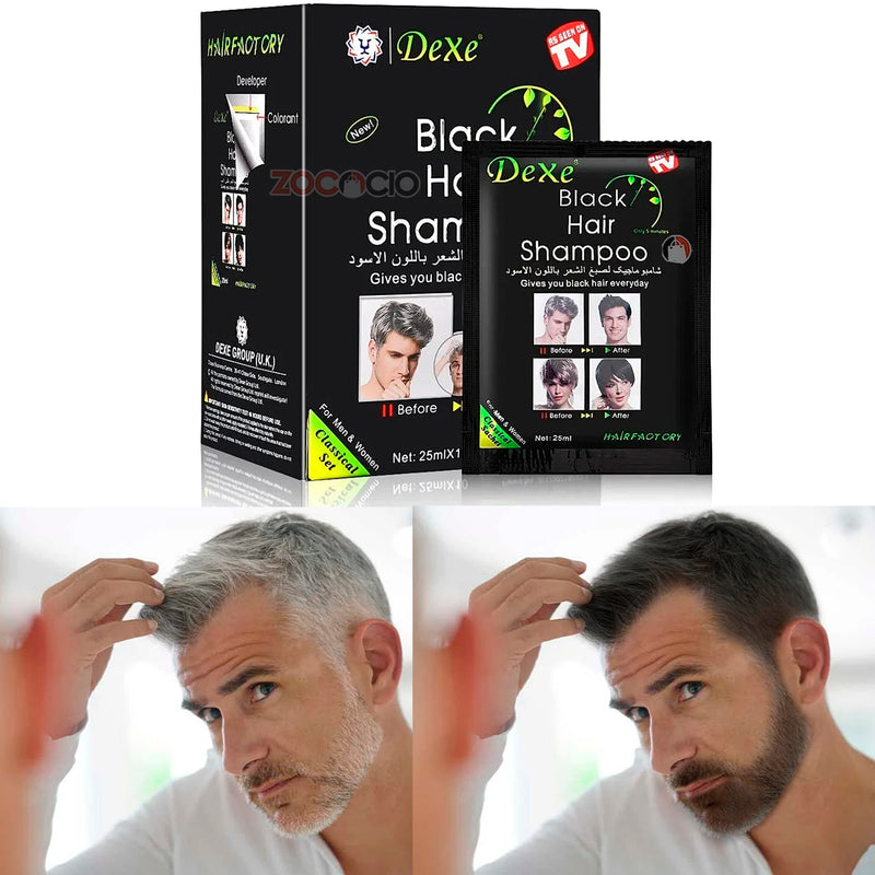 Shampoo Tinte Cero Canas Champu Negro Oc